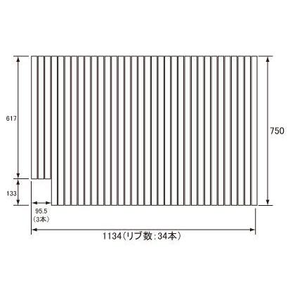 お風呂のふた パナソニック （松下電工 ナショナル） 風呂ふた 巻きふた GKR71MF1K1XL 750×1134mm （リブ数 : 34本）
