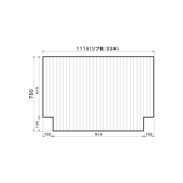 お風呂のふた パナソニック （松下電工 ナショナル） 風呂ふた 巻きふた RLU71MN1K1EC（RLU71MN1K1C RLU71MN1K1の代替品) 1118×750mm（リブ数：33本）