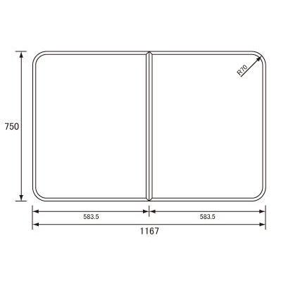 お風呂のふた パナソニック （松下電工 ナショナル） 組みふた 風呂ふた RSV74KN2K 750×1167mm（特注品）