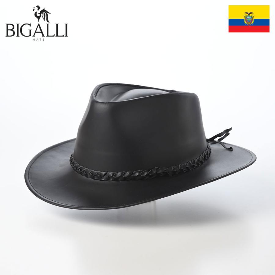 BIGALLI（ビガリ） 中折れハット レザーハット 本革 帽子 ブランド