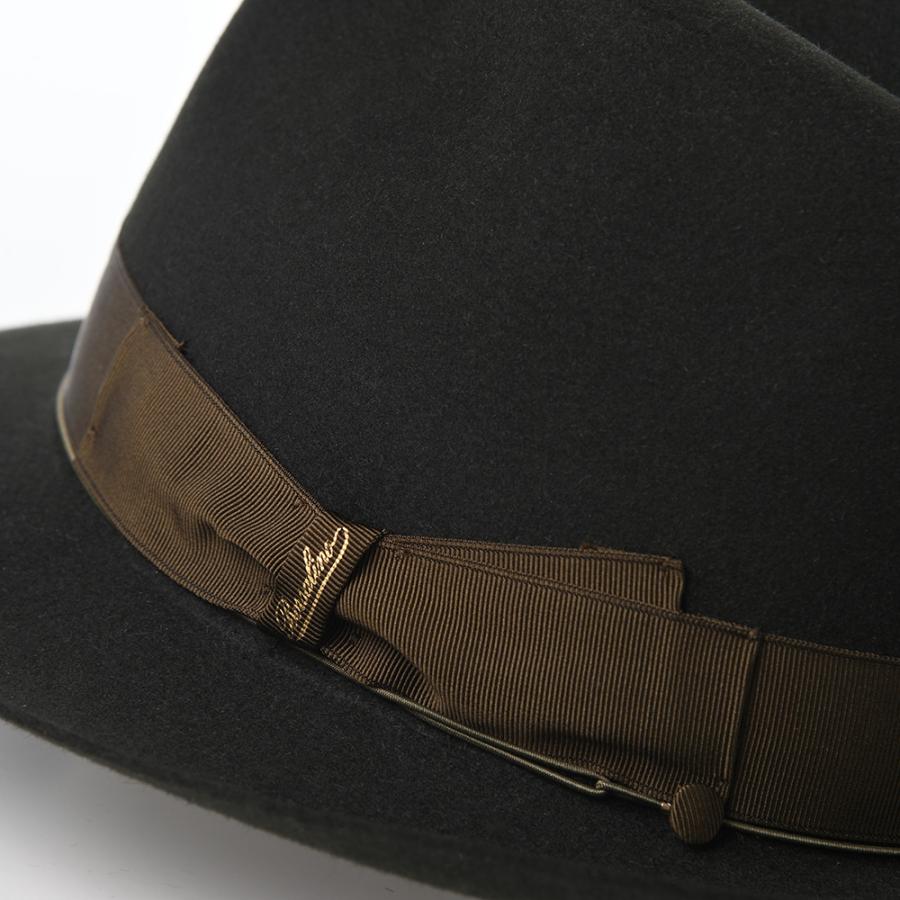 Borsalino 帽子 父の日 中折れハット フェルト帽 秋 冬 メンズ 中折れ帽 ブランド Q.S. Anello Rasato（Q.S. アネロ ラザート） 114336 ダークグリーン｜homeroortega｜05