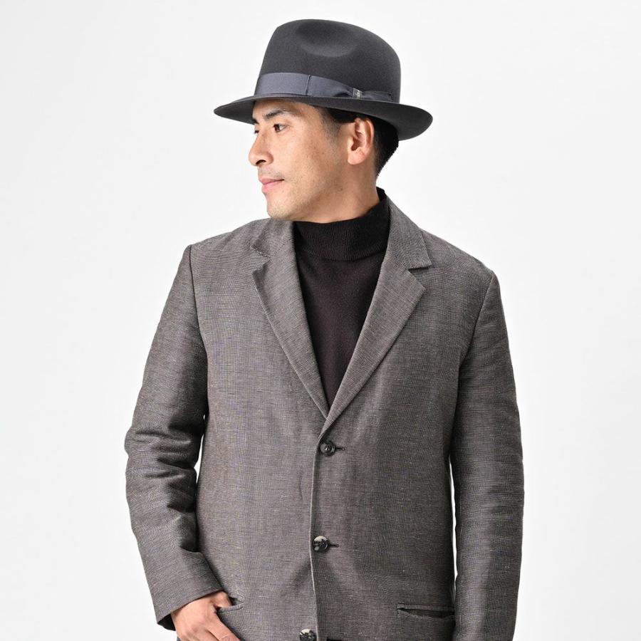 Borsalino 帽子 中折れハット フェルト帽 軽量 秋 冬 メンズ 中折れ帽 フォーマル ブランド Q.S. 50 grammi（Q.S. チンクァンタ グランミ） 114665 グレー｜homeroortega｜11