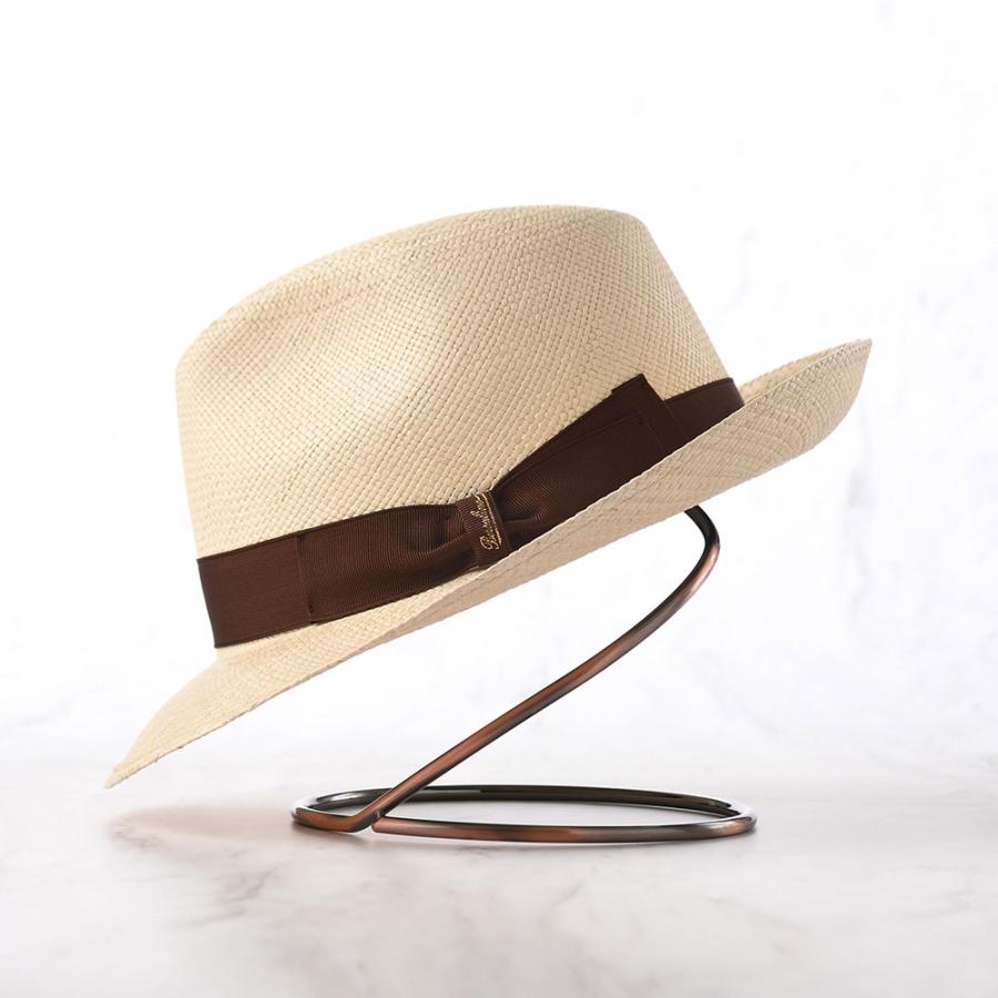 Borsalino ボルサリーノ パナマ帽 パナマハット 中折れハット 春 夏 メンズ 父の日 紳士帽 ブランド Panama Quito（パナマキート） 140228 ブラウンリボン｜homeroortega｜02