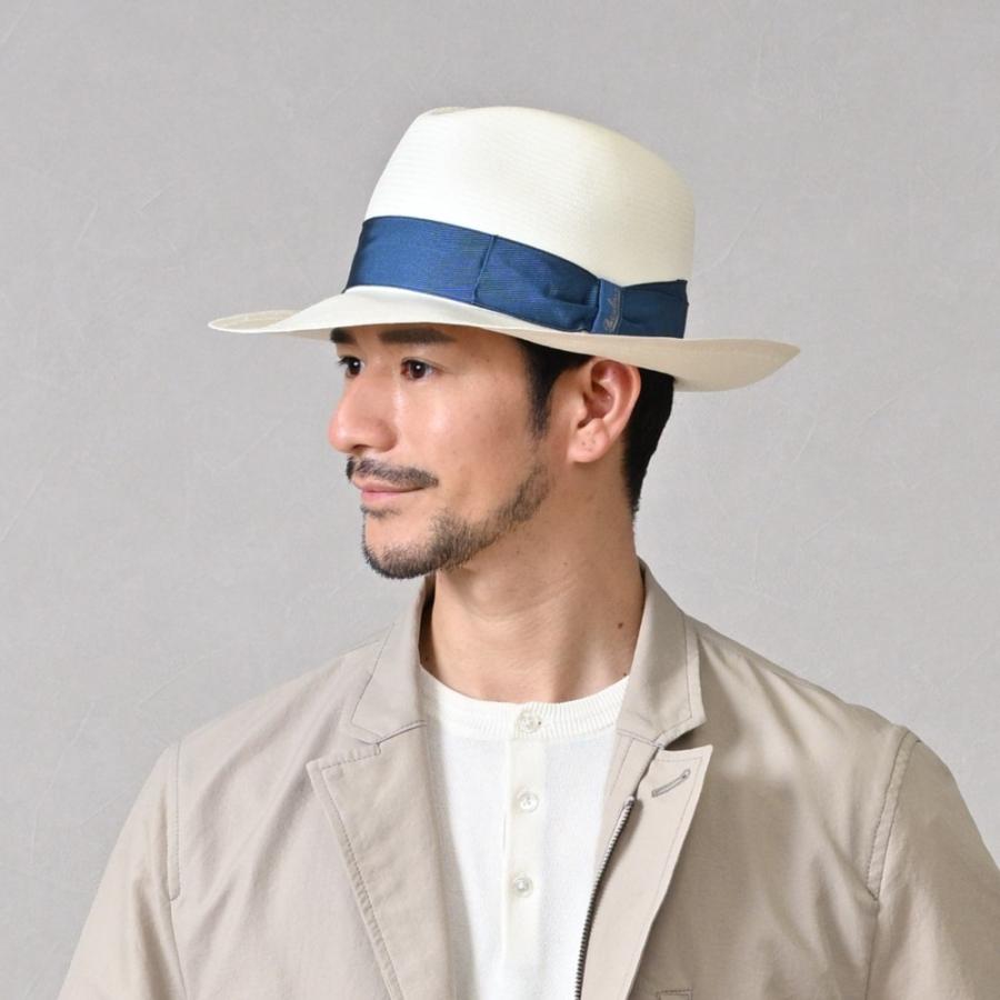 Borsalino ボルサリーノ パナマ帽 中折れハット メンズ 紳士帽 ブランド Panama Fine Larga(パナマファイン ラーガ) 140340 ブルーリボン 父の日ギフトの画像