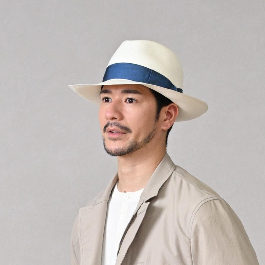 Borsalino ボルサリーノ パナマ帽 中折れハット メンズ 紳士帽 ブランド Panama Fine Larga(パナマファイン ラーガ) 140340 ブルーリボン 父の日ギフトの画像