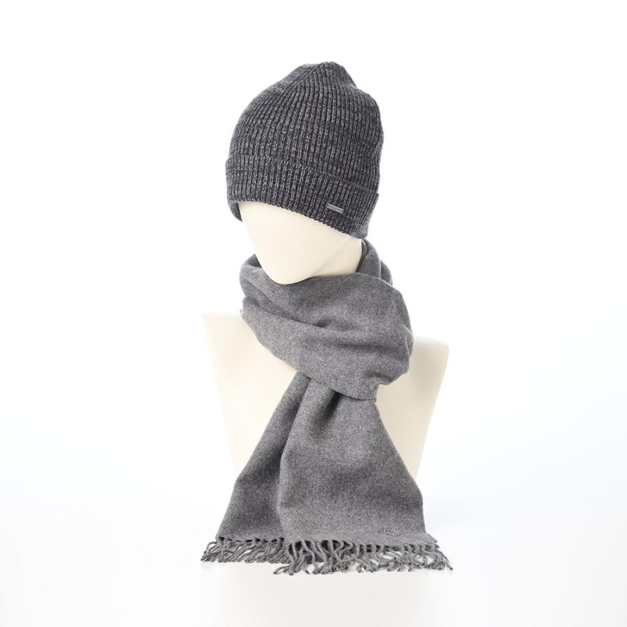 bugatti ニット帽 スカーフ マフラー Virgin Wool Scarf ＆ Beanie（バージンウール スカーフ＆ビーニー） 630214 グレー 母の日ギフト_2
