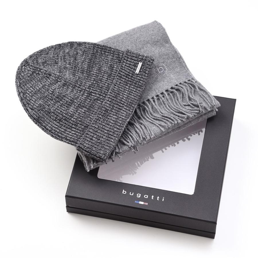 bugatti ニット帽 スカーフ マフラー Virgin Wool Scarf ＆ Beanie（バージンウール スカーフ＆ビーニー） 630214 グレー 母の日ギフト_4