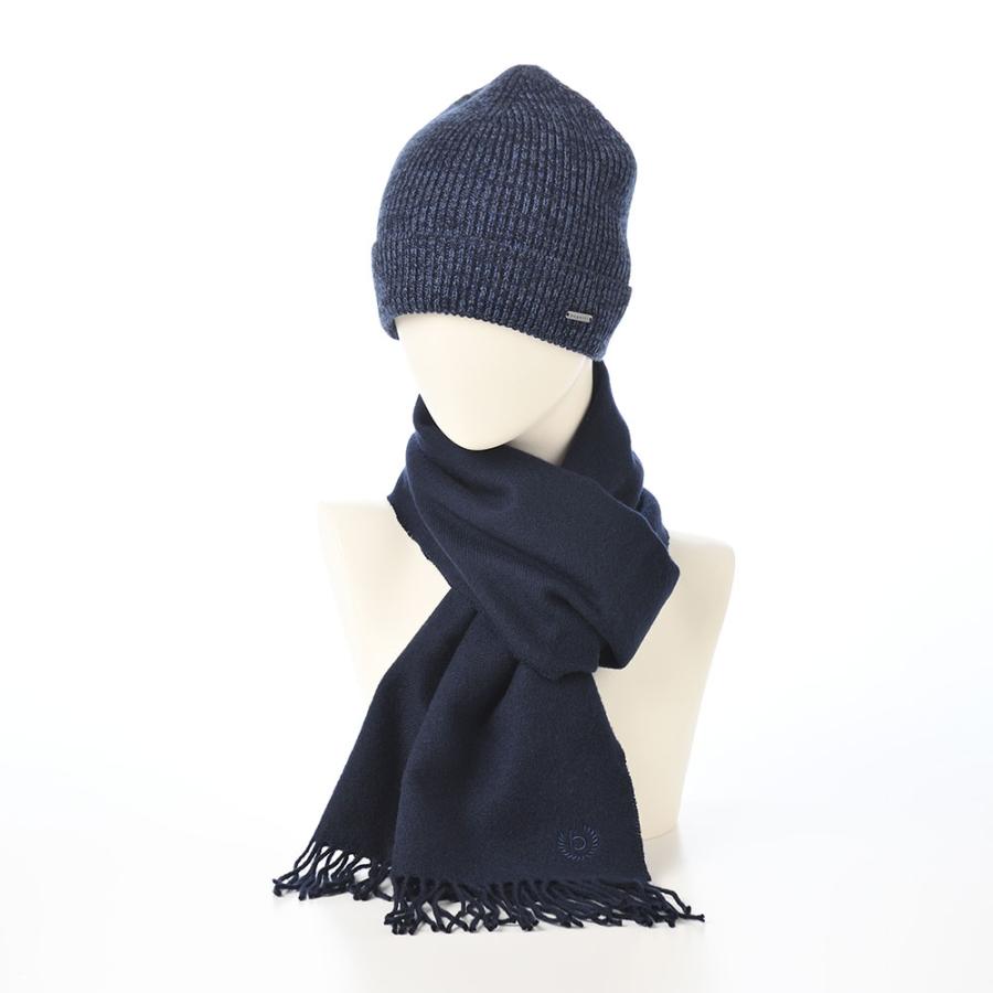 bugatti ニット帽 スカーフ マフラー Virgin Wool Scarf ＆ Beanie（バージンウール スカーフ＆ビーニー） 630214 ネイビー 母の日ギフト_2