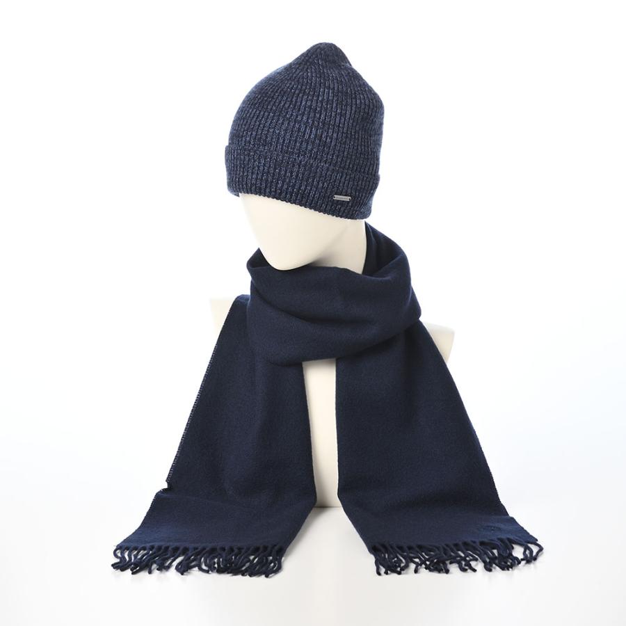 bugatti ニット帽 スカーフ マフラー Virgin Wool Scarf ＆ Beanie（バージンウール スカーフ＆ビーニー） 630214 ネイビー 母の日ギフト_3