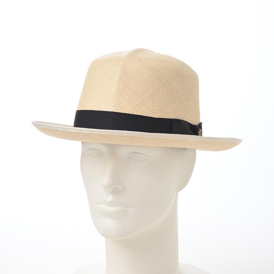 【美品】Borsalino　パナマハット　ストローハット　女性　ブリム Borsalino ボルサリーノ レディース パナマキート細編みコンビ