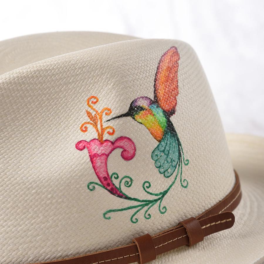 ELOY BERNAL（エロイ ベルナール） ペイントパナマ帽 パナマハット 中