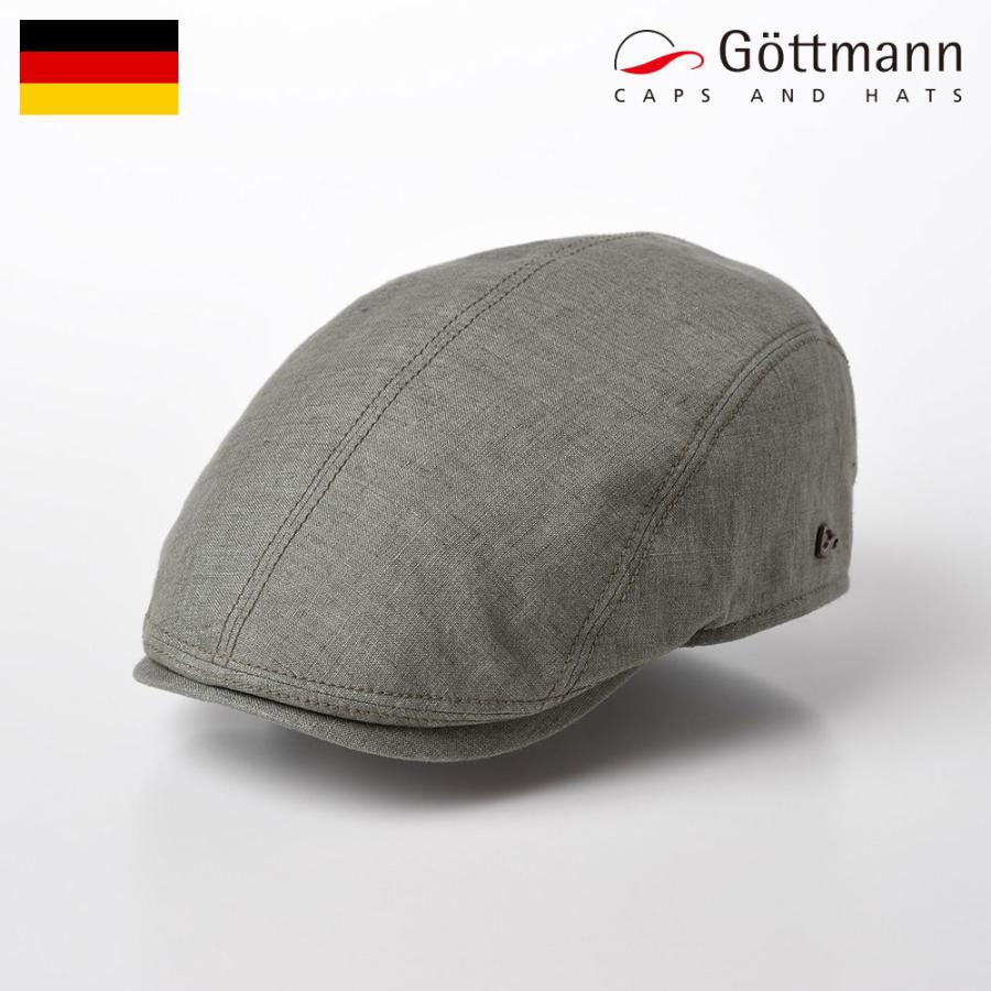 Gottmann ハンチング帽子 メンズ リネン 春夏 シンプル Jackson Linen（ジャクソン リネン ）G2638100 カーキ