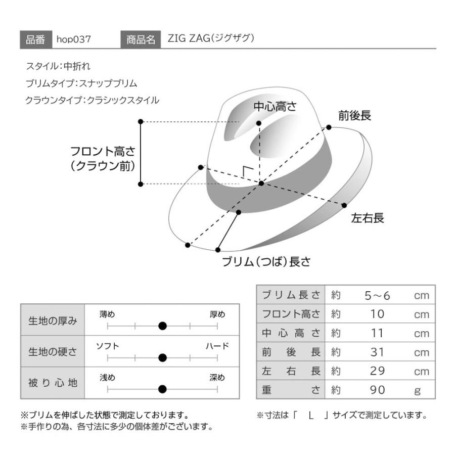 HomeroOrtega パナマ帽 パナマハット メンズ レディース 父の日 春 夏 大きいサイズ 本パナマ ZIG ZAG（ジグザグ） スカイブルー｜homeroortega｜09