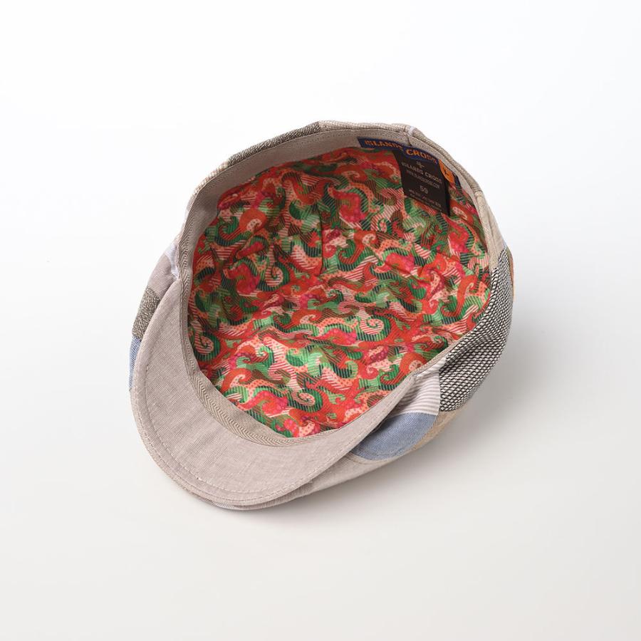 ISLANDS CROSS 帽子 父の日 ハンチング帽 キャップ CAP メンズ レディース 大きいサイズ 春 夏 鳥打帽 Roto Patchwork(ロト パッチワーク)ベージュ｜homeroortega｜05