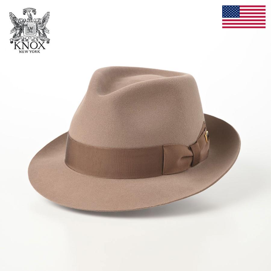 フェルトハット 帽子 中折れハット メンズ 紳士帽 大きいサイズ 秋冬 KNOX Rabbit Fur Fedora Hat（ラビットファー  フェドラハット）KMC ベージュ : knfw004-beige : メンズハット・帽子専門店 時谷堂 - 通販 - Yahoo!ショッピング