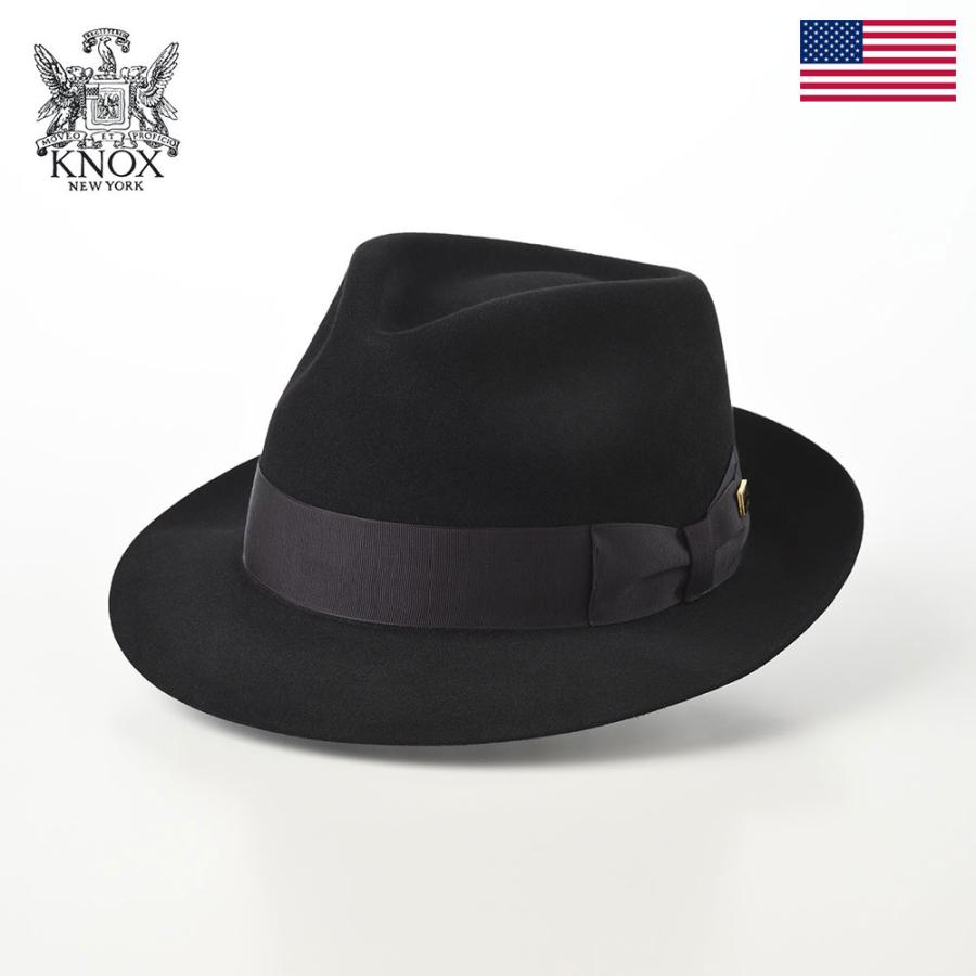 フェルトハット 帽子 中折れハット メンズ 紳士帽 大きいサイズ 秋冬 KNOX Rabbit Fur Fedora Hat（ラビットファー  フェドラハット）KMC ブラック : knfw004-black : メンズハット・帽子専門店 時谷堂 - 通販 - Yahoo!ショッピング