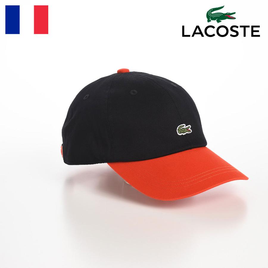 LACOSTE キャップ CAP 帽子 メンズ 春夏秋冬 ラコステ ONE POINT BICOLOR CAP (ワンポイントバイカラーキャップ) L1272 ブラック 熱中症対策