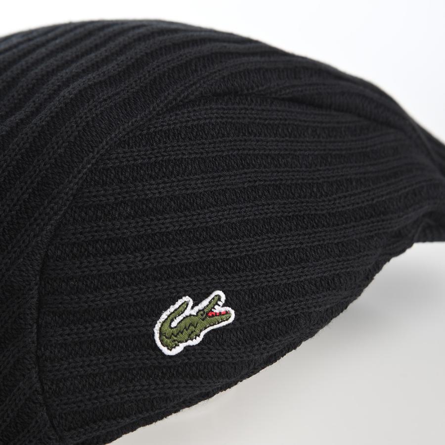 LACOSTE ラコステ 帽子 父の日 ハンチング帽 キャップ CAP ブランド COTTON RIB KNIT HUNTING（コットン リブニット ハンチング） L1307 ブラック｜homeroortega｜04