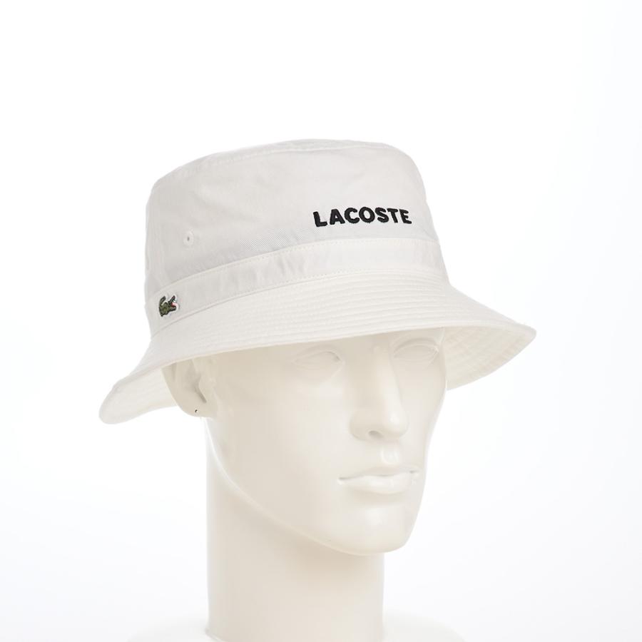 LACOSTE バケットハット 帽子 父の日 メンズ レディース 春夏 おしゃれ シンプル WASHED LOGO BUCKET HAT（ウォッシュドロゴ バケットハット） L1317 ホワイト｜homeroortega｜07