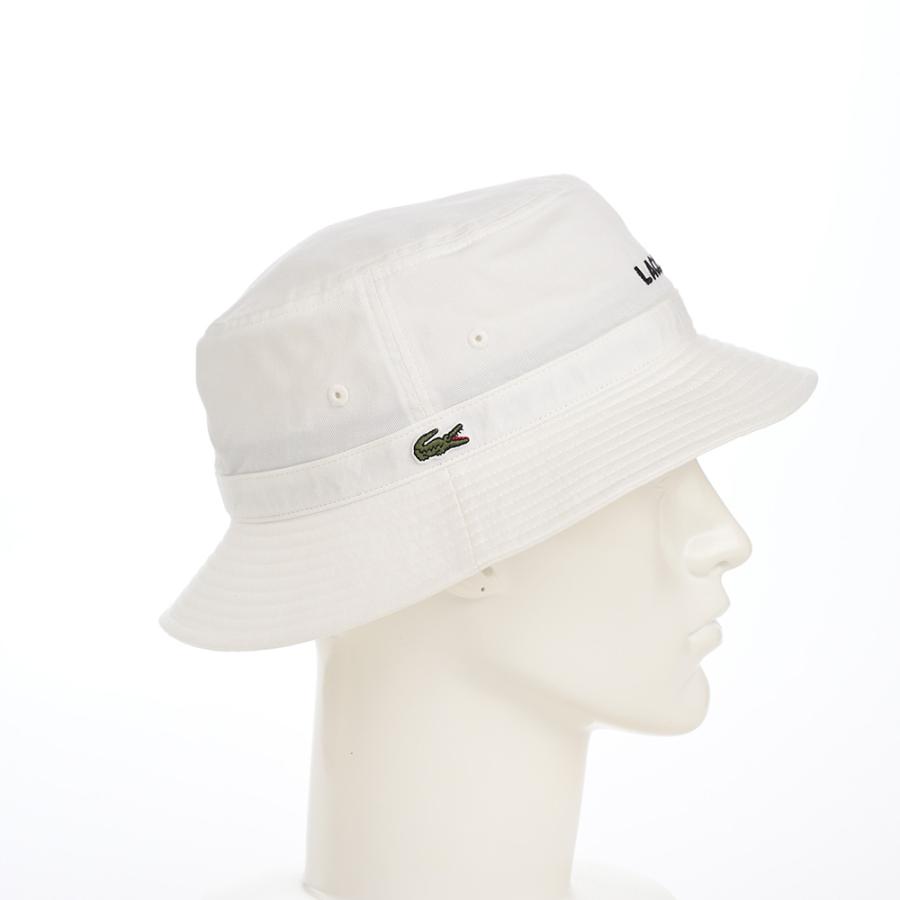 LACOSTE バケットハット 帽子 父の日 メンズ レディース 春夏 おしゃれ シンプル WASHED LOGO BUCKET HAT（ウォッシュドロゴ バケットハット） L1317 ホワイト｜homeroortega｜08