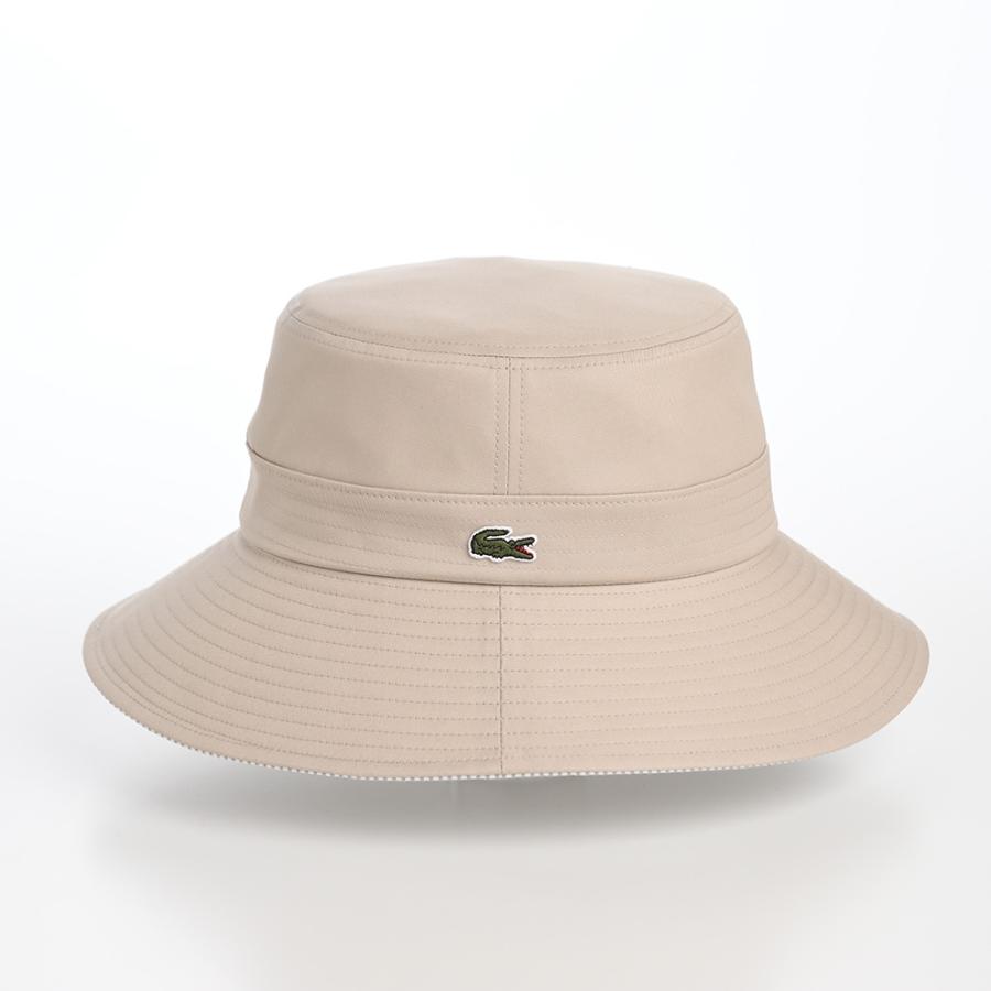 LACOSTE バケットハット つば広 帽子 父の日 メンズ レディース ユニセックス BASIC LONG BRIM HAT（ベーシック ロングブリム ハット） L7135 ベージュ｜homeroortega｜03