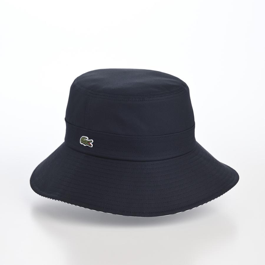 LACOSTE バケットハット つば広 帽子 父の日 メンズ レディース ユニセックス BASIC LONG BRIM HAT（ベーシック ロングブリム ハット） L7135 ネイビー｜homeroortega｜02