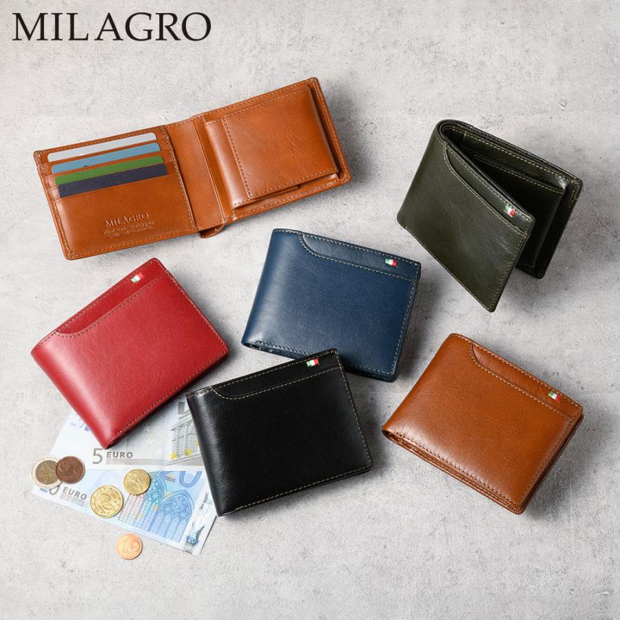 【Milagroミラグロ】21ポケット二つ折り財布　オレンジ/キャメル/ブラウン Milagroミラグロ】21ポケット二つ折り財布 オレンジ/キャメル/ブラウン
