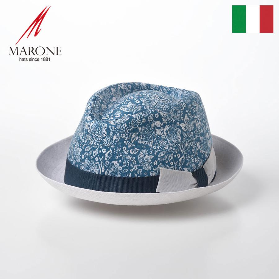 高級感 Marone 中折れハット トリルビーハット 帽子 メンズ 春 夏 大きいサイズ Trilby Damasco トリルビー ダマスコ Mt298 ブルー 値引 Www Muslimaidusa Org