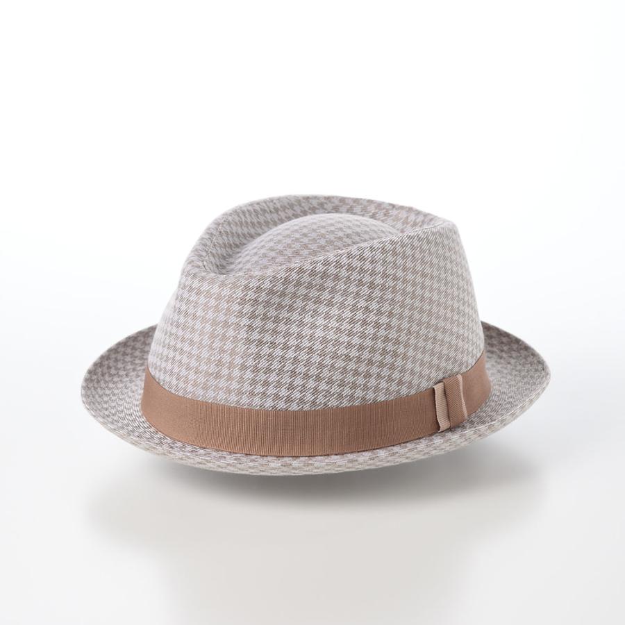 MARONE 中折れハット つば短め 帽子 父の日 メンズ レディース 春 夏 おしゃれ シンプル Houndstooth Trilby（ハウンズトゥース トリルビー） MT351 ブラウン｜homeroortega｜02