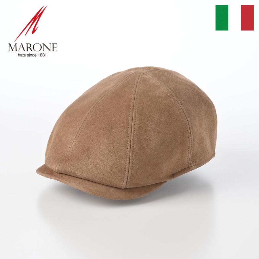 MARONE（マローネ） 本革 ハンチングキャス 帽子 メンズ 秋 冬 大きい
