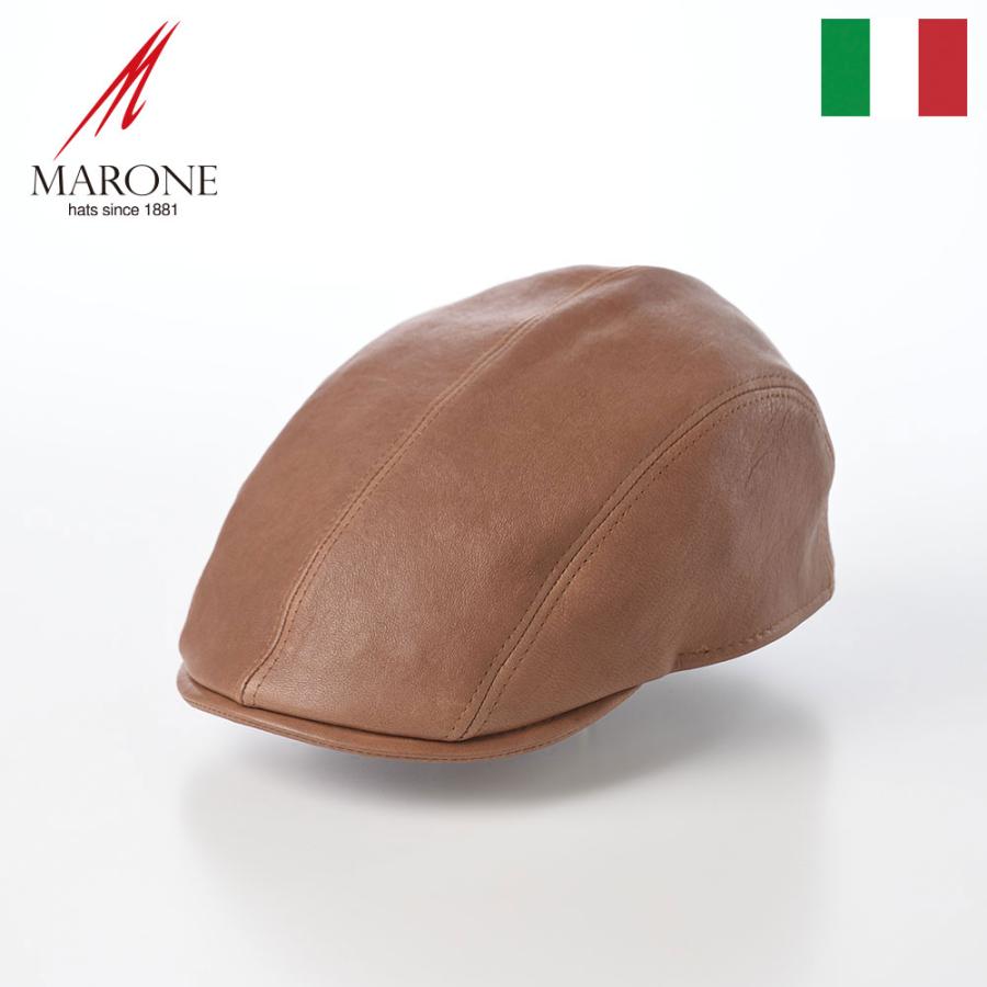 MARONE（マローネ） クーポン配布中 レザーハンチング帽 本革 帽子