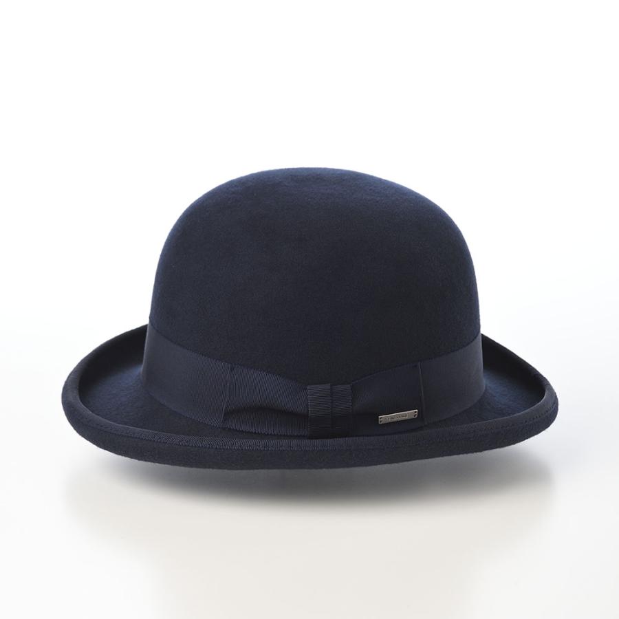 Orgueil　 ボーラーハット オリジナル フェルト4cmリボン楕円パイピングボーラーハット