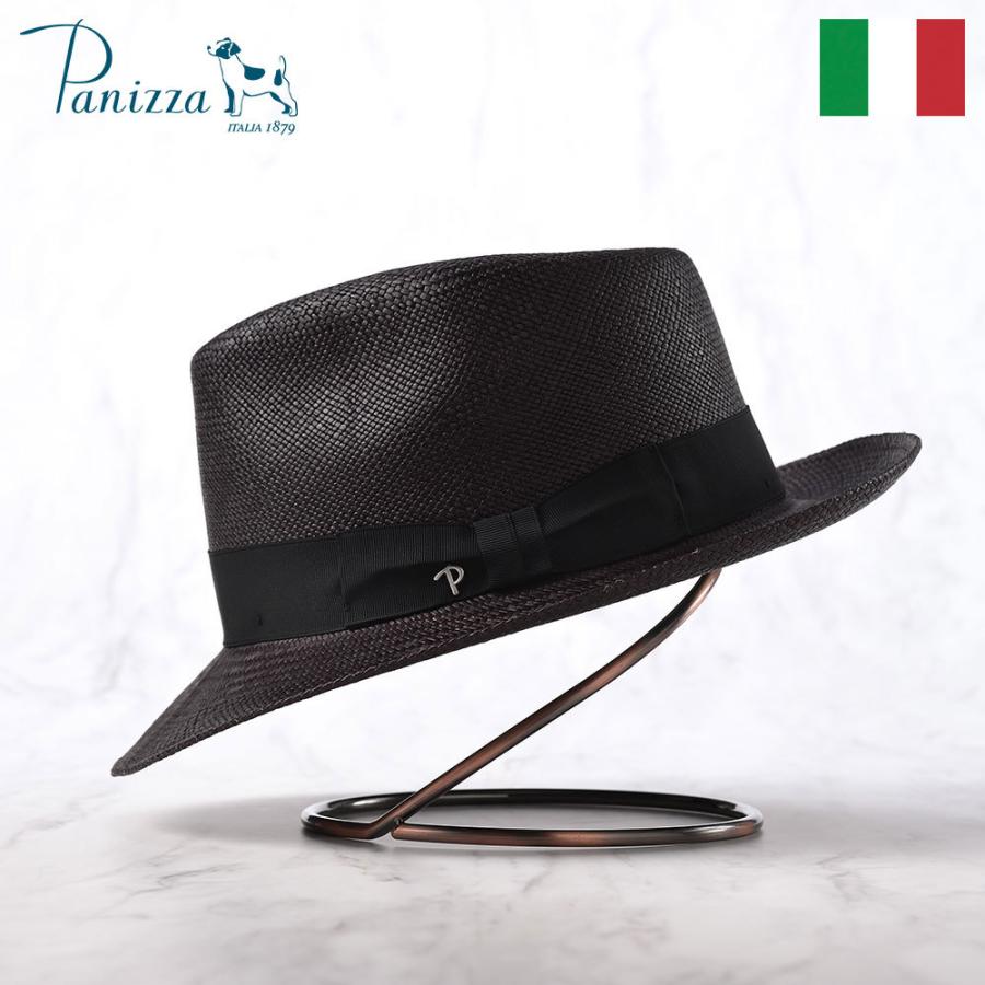 Panizza イタリア製 パナマ帽子 中折れハット メンズ 紳士帽 大きいサイズ セール 登場から人気沸騰 MINDO カルリーノ ミンド 父の日ギフト プレゼント 新色 ブラック ギフト CARLINO