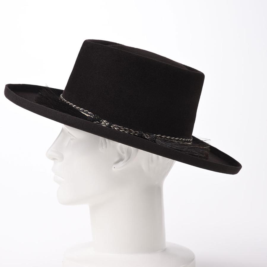 STETSON ハット ラビットフェルト ポークパイタイプ 馬毛装飾 STETSON ハット ラビットフェルト ポークパイタイプ 馬毛装飾