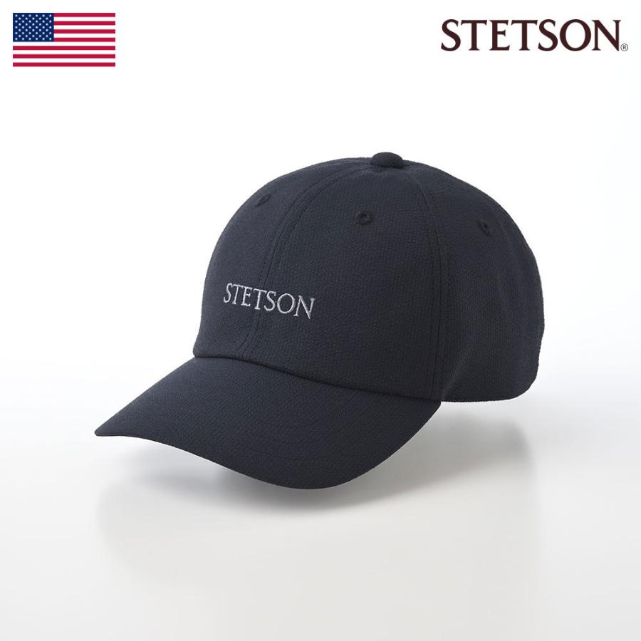 STETSON 帽子 父の日 キャップ CAP メンズ レディース 春 夏 大きいサイズ SUCKER STRIPE CAP（サッカーストライプ キャップ）SE638 ネイビー｜homeroortega