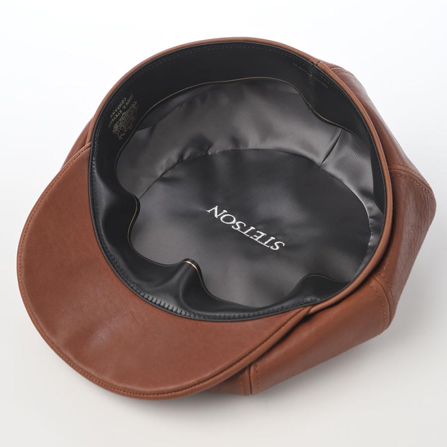 ブラウンレザー軍用帽子 Ruben キャップ 帽子 FAUX LEATHER CAP/フェイクレザー メンズ