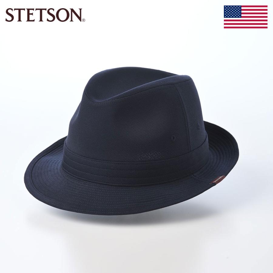 極美品✨STETSON ステットソン 中折れハット ダークネイビー 7 1/8 STETSON（ステットソン） 中折れハット 布帛ソフトハット 帽子 メンズ