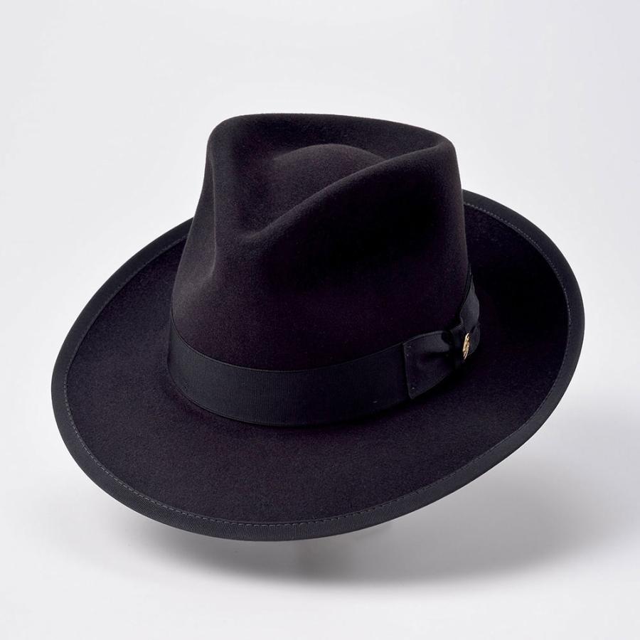 STETSON メンズ ラビット フェルトハット 中折れハット 帽子 父の日 秋冬 ビンテージウィペットミックス ST165 ブラック｜homeroortega｜02