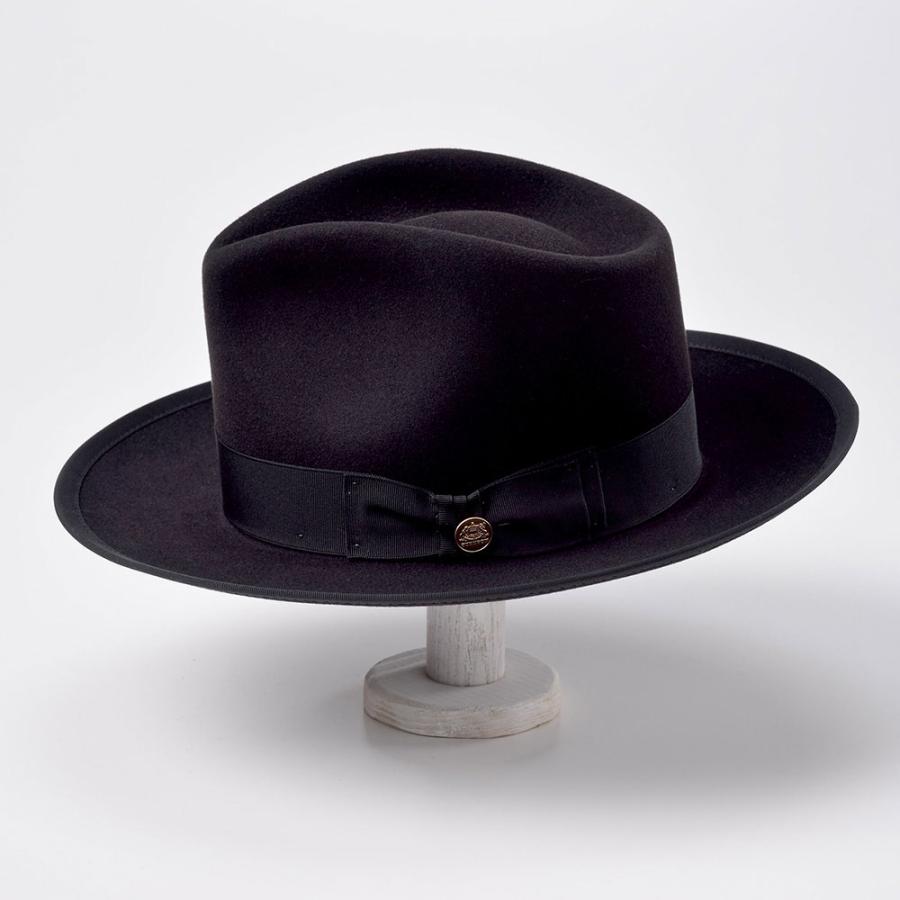 STETSON メンズ ラビット フェルトハット 中折れハット 帽子 父の日 秋冬 ビンテージウィペットミックス ST165 ブラック｜homeroortega｜05