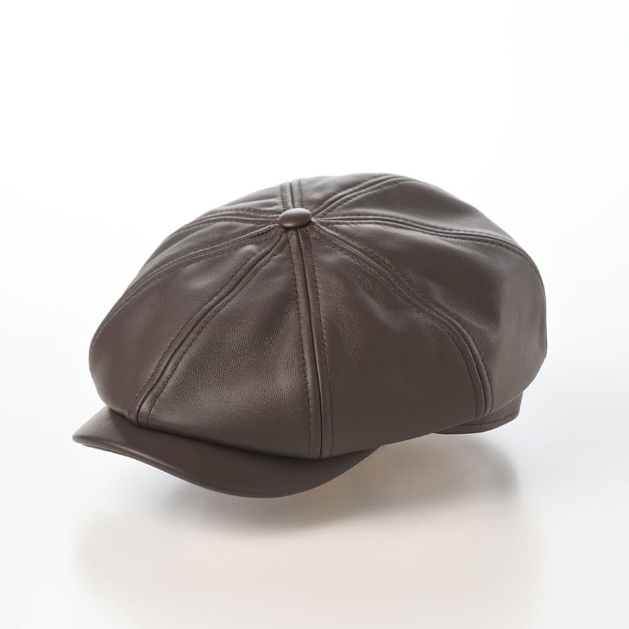 CALEE レザーキャスケット CALEE キャリー レザー キャスケット ハンチング ブラウン