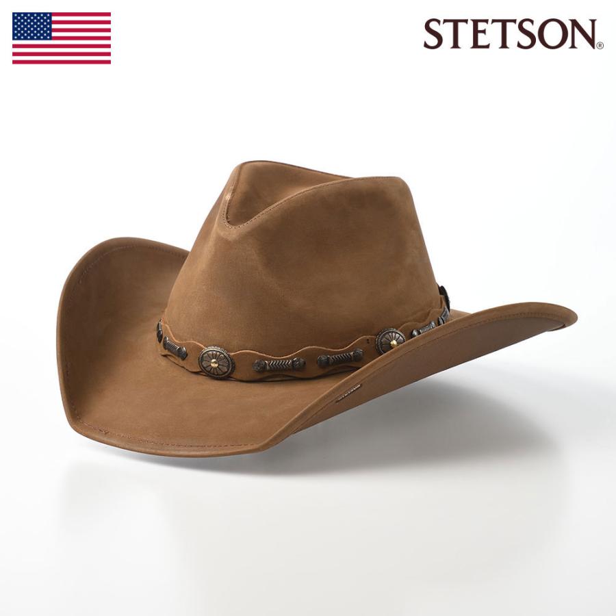 Stetson レザーウエスタンハット 本革 メンズ 帽子 秋 冬 カウボーイ テンガロン 冬 アメカジ ウエスタン テンガロンハット ギフト St906 Camel キャメル プレゼント Roxbury ロックスベリー St906 メンズハット 帽子専門店 プレゼント 時谷堂 セレクトオーダー