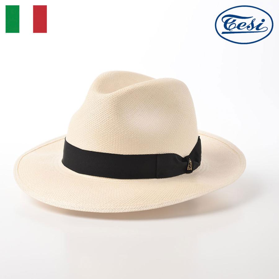 【本物保証】 TESI モンテクリスティ産 パナマハット パナマ帽 メンズ レディース 中折れハット Panama Montecristi（パナマ モンテクリスティ） T0625 アイボリー パナマ帽