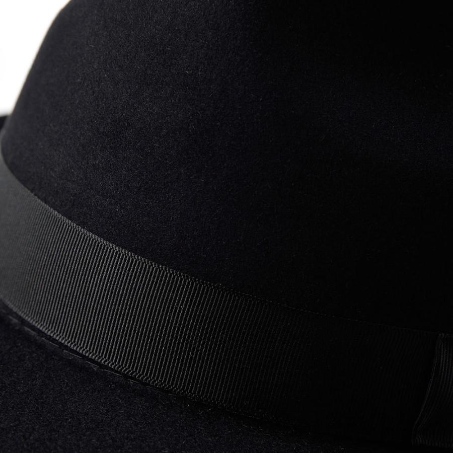 TONAK ラビットファーフェルトハット 中折れハット メンズ 帽子 秋冬 革スベリ 大きいサイズ 黒 NOBLE(ノーブル)Black 父の日ギフト 爆買の画像