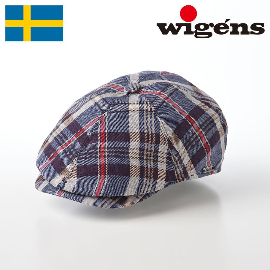 新素材新作 キャップ 春夏 キャスケット帽 WIGENS CAP 父の日 ブルーチェック W101664 コンテンポラリーキャップ ニュースボーイ 涼しい 大きいサイズ メンズ 帽子 キャスケット