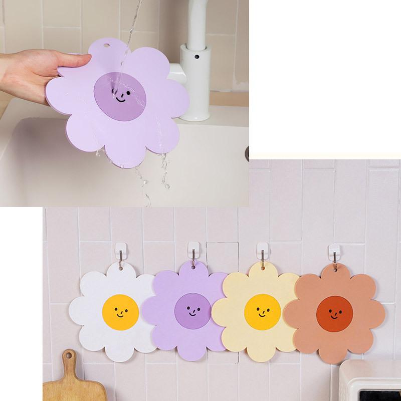 鍋敷き おしゃれ 北欧 コースター シリコン かわいい フラワー 耐熱 サン ミニサイズ ひまわり 笑顔 スマイル 加熱 殺菌 掛けれる | ブランド登録なし | 03