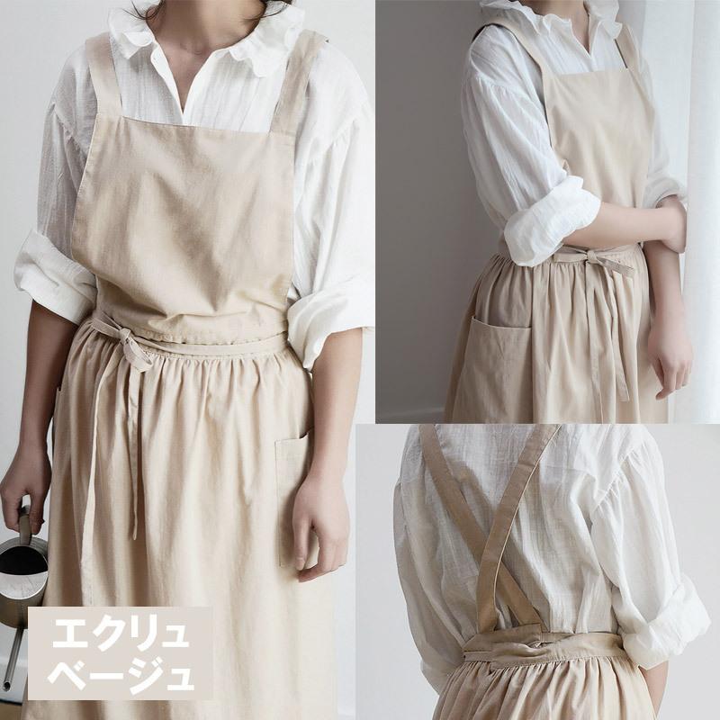 エプロン ワンピース おしゃれ 保育士 ドレス 女性 撥水加工 カフェ