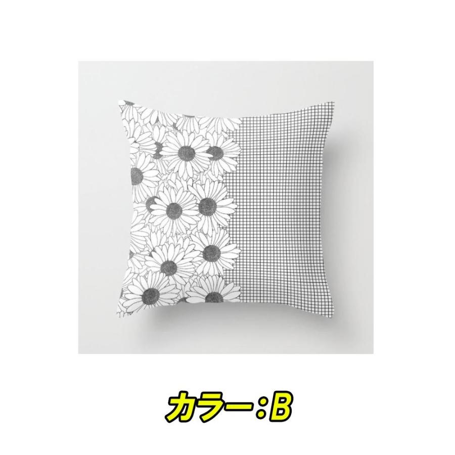 クッションカバー デイジー おしゃれ 45×45 正方形 高級感 花 菊 雛菊 ピーチスキン | ブランド登録なし | 02