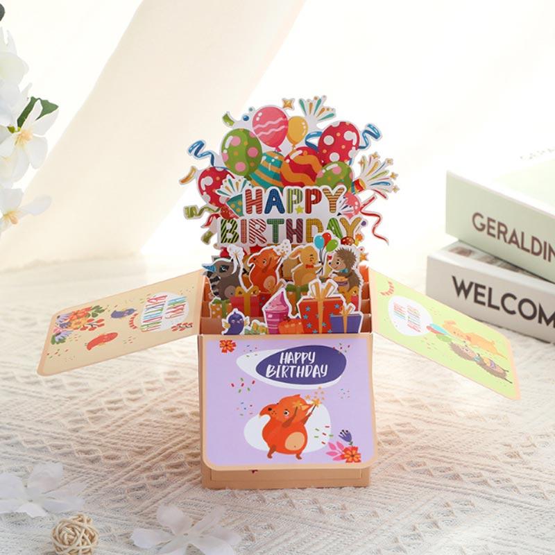 バースデーカード 誕生日カード 3D 立体 ボックス 馬 メッセージカード かわいい お祝い 封筒付き グリーティングカード レター カード 爆買 | ブランド登録なし | 09