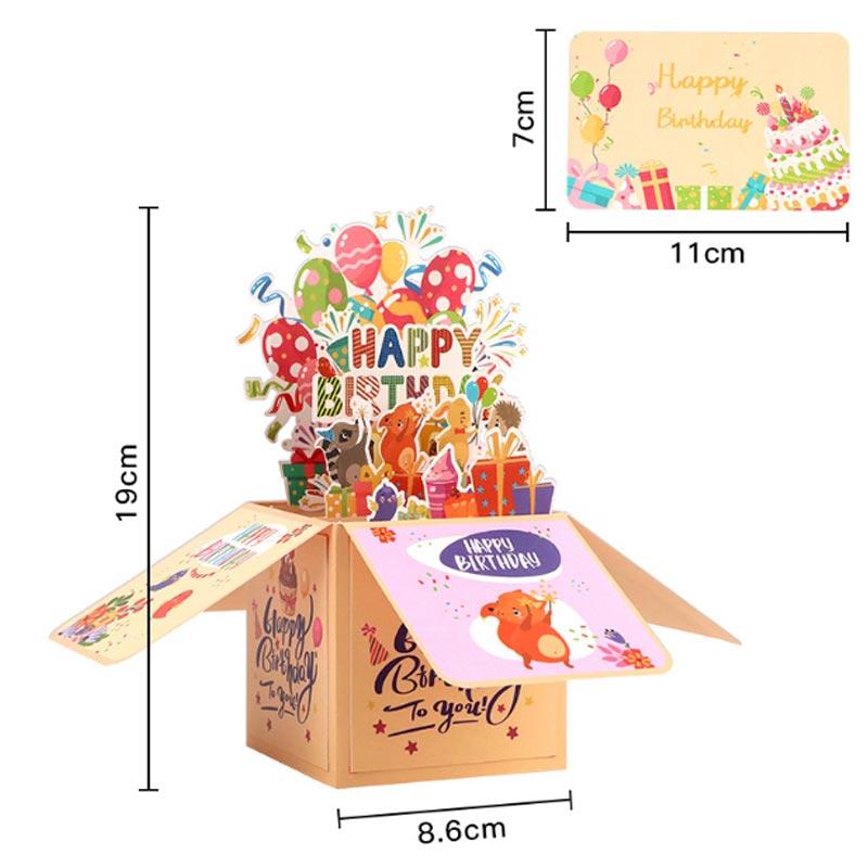 バースデーカード 誕生日カード 3D 立体 ボックス 馬 メッセージカード かわいい お祝い 封筒付き グリーティングカード レター カード 爆買 | ブランド登録なし | 10