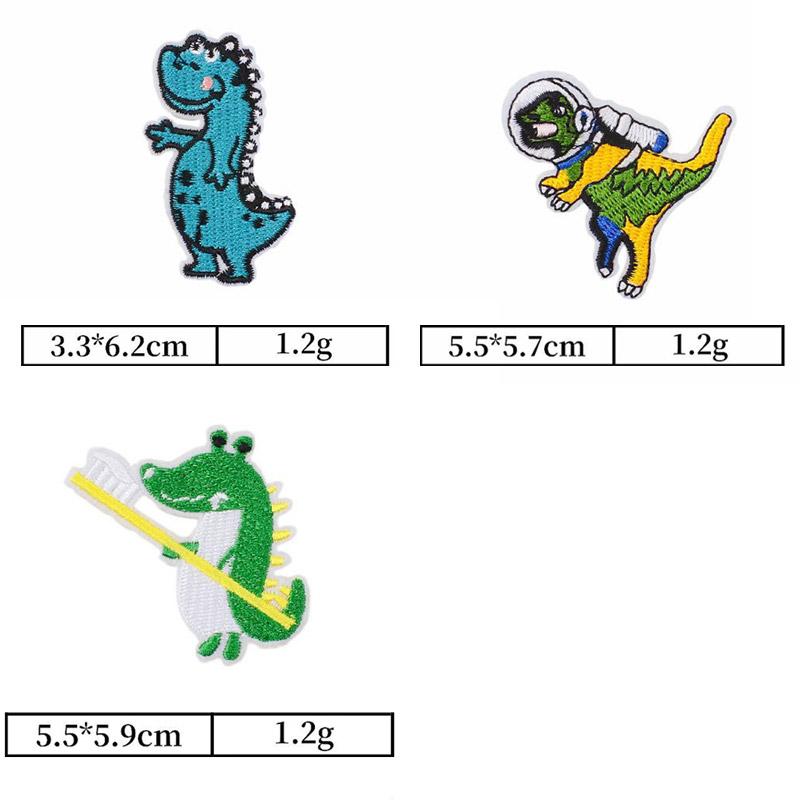 恐竜 ワッペン 15枚セット 怪獣 刺繍 アイロン キャラクター アップリケ 入園 入学 かわいい 送料無料 お買い得 親子 男の子 女の子 保育園 幼稚園 | ブランド登録なし | 04